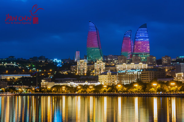 برج های شعله (Flame Towers) در شهر باکو، پایتخت جمهوری آذربایجان